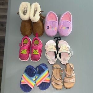Girls Sizes 5-6 Toddler Boots, Slippers, Nike Athletic Shoes, Sandals